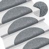 vidaXL Stair Mats Self-adhesive 5 pcs 56x17x3 cm Light Grey Half Round