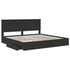 vidaXL Storage Bed with Headboard Black 200 x 200 cm Engineered Wood
