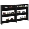 vidaXL Shoe Cabinet 2 pcs Black Oak 86 x 18 x 90 cm Engineered Wood