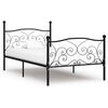 vidaXL Bed Frame without Mattress with Slatted Base Black Metal 100x200 cm