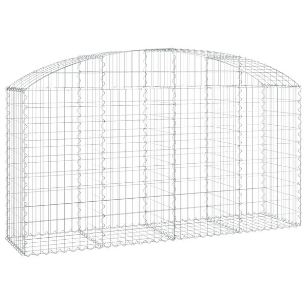 vidaXL Arched Gabion Basket 200x50x100/120 cm Galvanised Iron