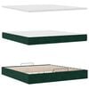 vidaXL Ottoman Bed with Mattresses Dark Green 180x200cm Velvet