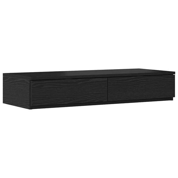 vidaXL Bed Drawers Black Oak 100 x 36.5 x 16.5 cm Engineered Wood