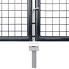 vidaXL Mesh Garden Gate Galvanised Steel 400x175 cm Grey