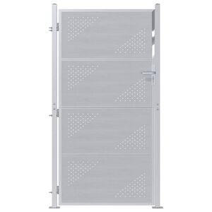 vidaXL Garden Gate 85 x 174 cm Stainless Steel Silver Lockable