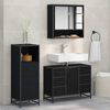 vidaXL Bathroom Furniture Set 3 pcs Black Oak Engineered Wood