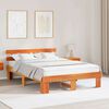 vidaXL Bed Frame with Headboard Wax Brown 150 x 200 cm Solid Pine Wood
