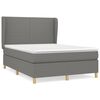vidaXL Box Spring Bed with Mattress Dark Grey 140x190 cm Fabric