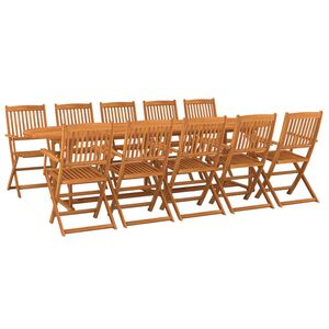 vidaXL 11 Piece Garden Dining Set 280x90x75 cm Solid Wood Acacia