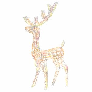 vidaXL Acrylic Reindeer Christmas Decoration 140 LEDs 128cm Colourful