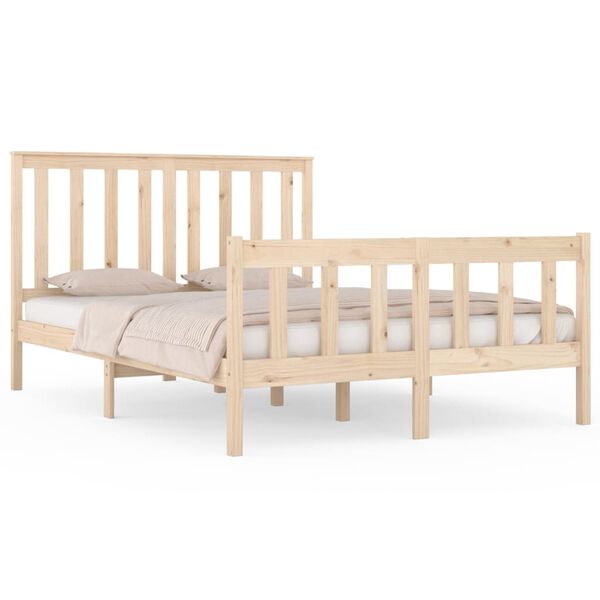 vidaXL Bed Frame without Mattress Solid Wood Double