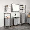 vidaXL Bathroom Furniture Set with Shelf 3 pcs Grey Sonoma and Black