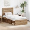 vidaXL Bed Frame Artisian Oak 75 x 190 cm Solid Pine Wood
