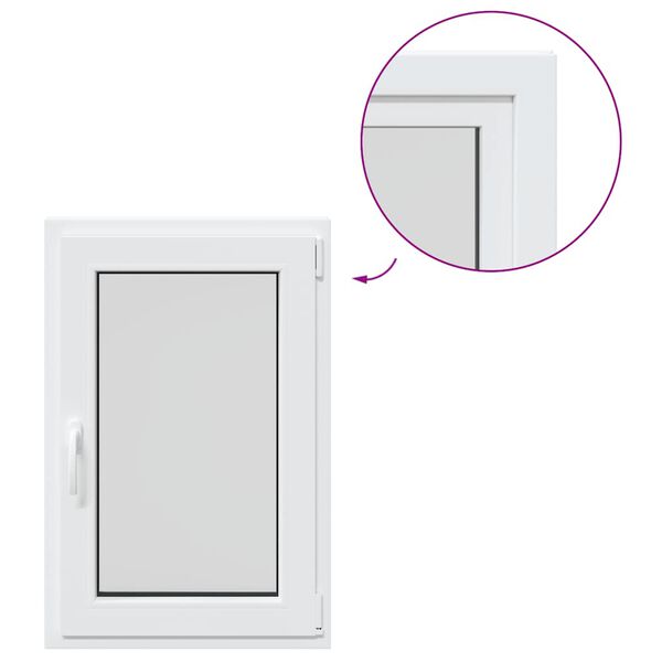vidaXL Basement Window "RISOR" 60x80 cm Tilt&Turn DIN Right White