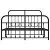 vidaXL Metal Bed Frame without Mattress with Footboard Black 135x190cm