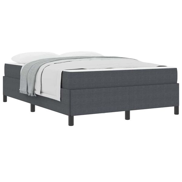 vidaXL Bed Frame with Mattress Dark Grey 140 x 200 cm Fabric