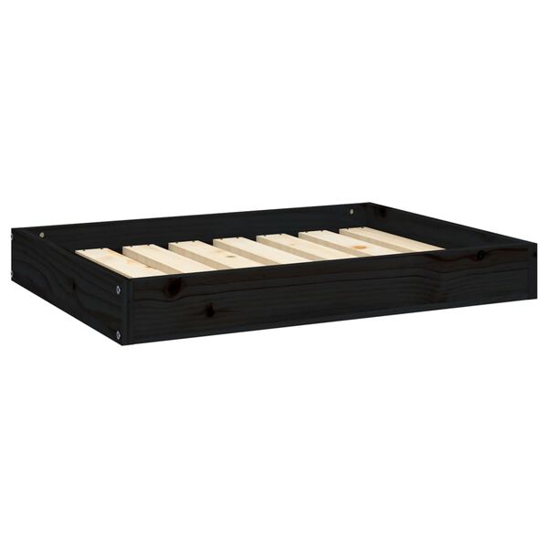 vidaXL Dog Bed Black 71.5x54x9 cm Solid Wood Pine