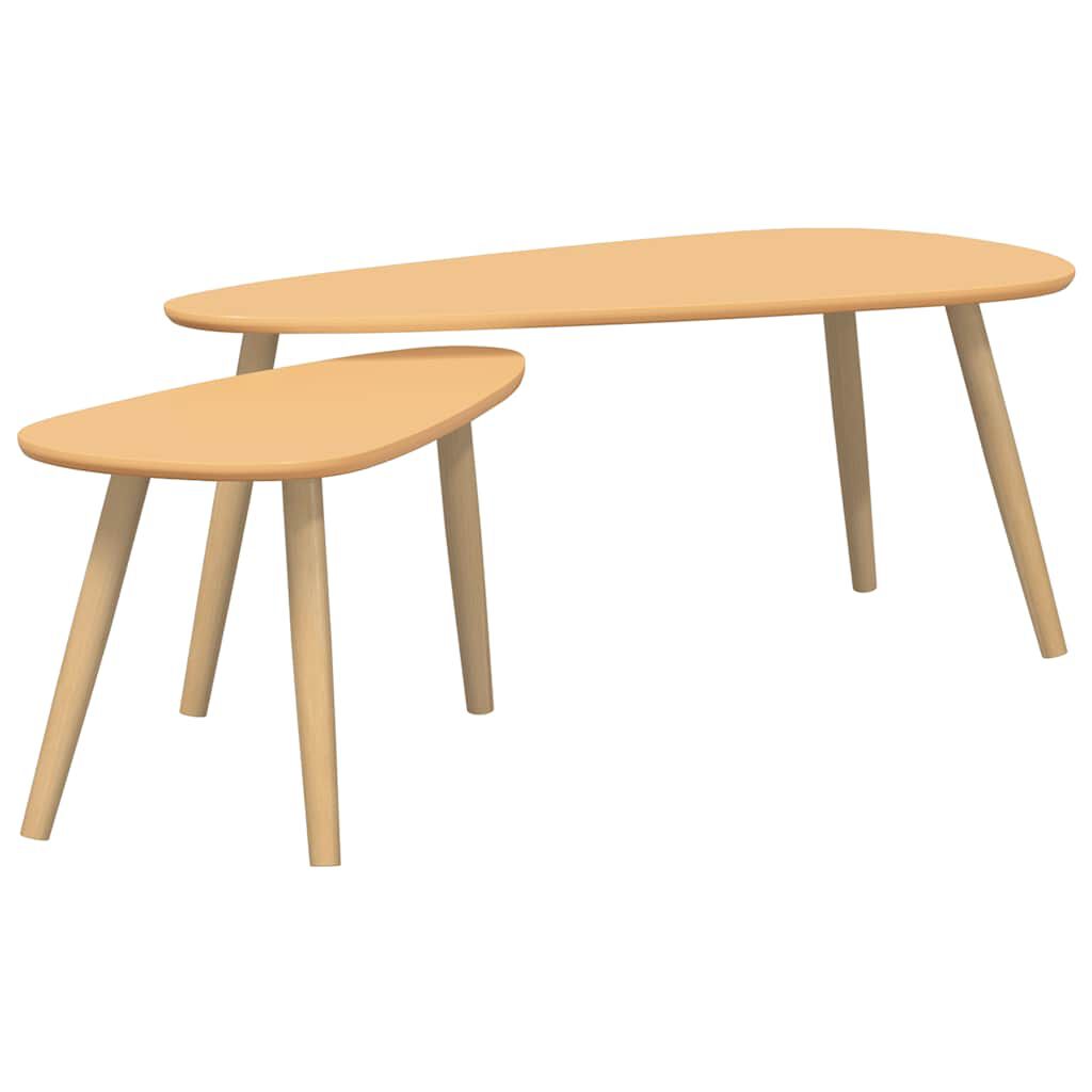 vidaXL Coffee Table Set 2 Pieces Solid Pinewood Brown | vidaXL.co.uk