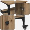 vidaXL Kitchen Trolley Artisan oak & & Black 87.5 x 38.5 x 84.5 cm
