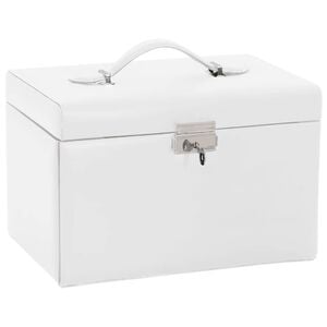 vidaXL Jewellery Box 3-Layer with Mirror Lockable White 26x18x17,5 cm