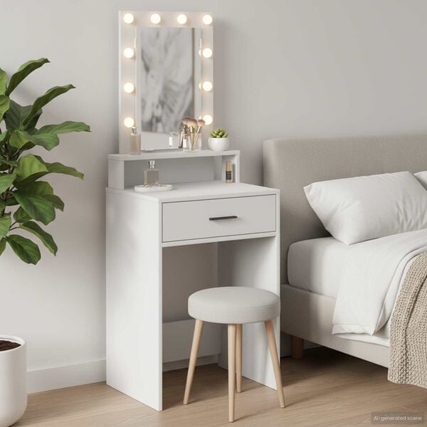 vidaXL Dressing Table White 50 x 41 x 140 cm Engineered Wood