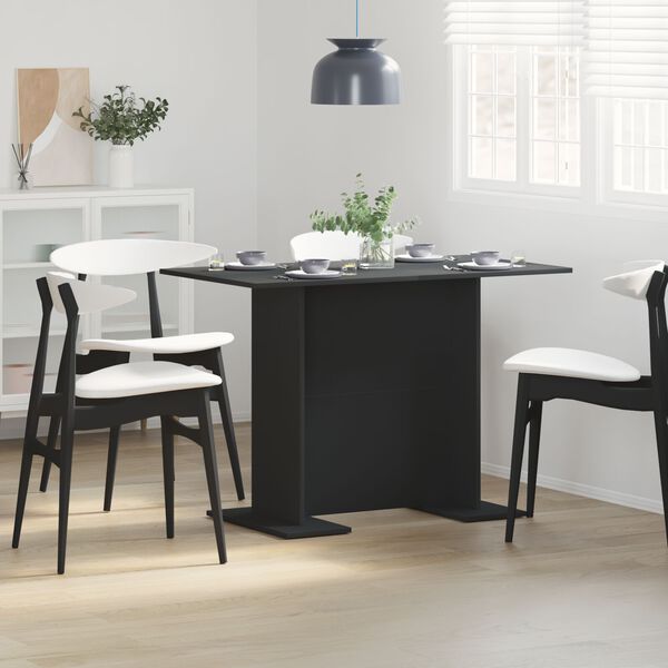 vidaXL Dining Table Black 110x60x75 cm Engineered Wood