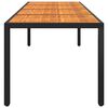 vidaXL Garden Table 250x100x75 cm Acacia Wood and Poly Rattan Black
