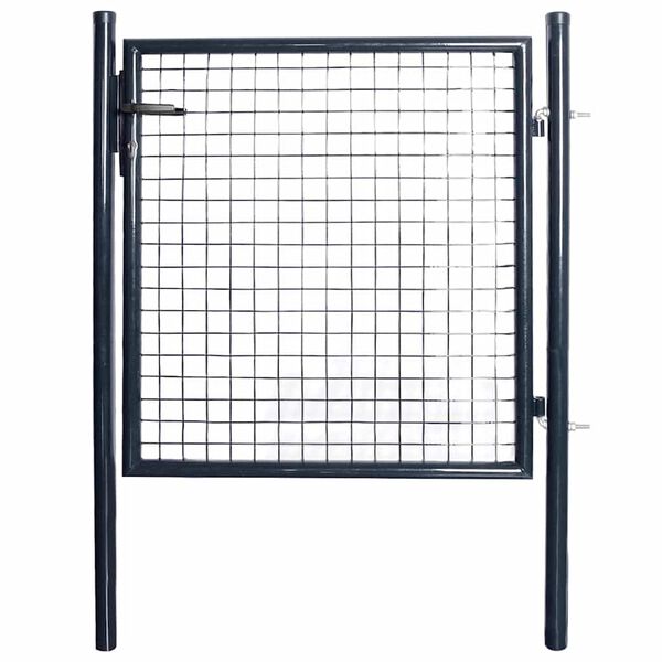vidaXL Mesh Garden Gate Galvanised Steel 100x100 cm Grey