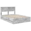 vidaXL Bed Frame with Drawer Concrete Grey 140 x 200 cm Engineer Wood
