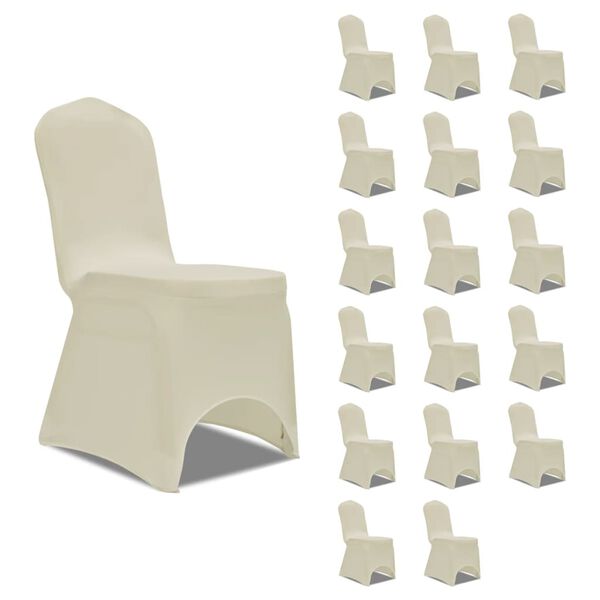 vidaXL Chair Cover Stretch Cream 18 pcs