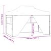 vidaXL Professional Folding Party Tent with 4 Sidewalls 3x4 m Steel Cream