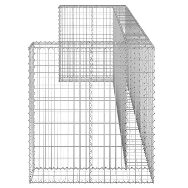vidaXL Gabion Wall for Garbage Bins Galvanised Steel 325x100x110 cm