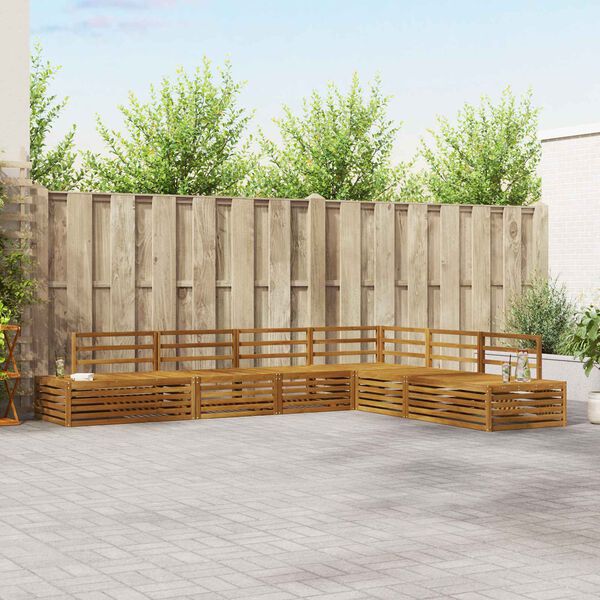 vidaXL Outdoor Sofa Set 6 Piece Natural Solid Acacia Wood