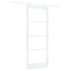 vidaXL Sliding Door ORKDAL White 83 x 202 cm Solid Pine Wood and Glass