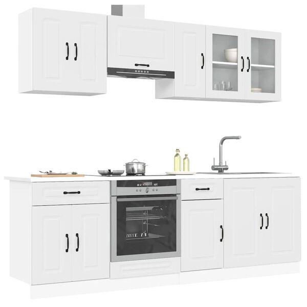 vidaXL 8 Piece Kitchen Cabinet Set Kalmar White Engineered Wood