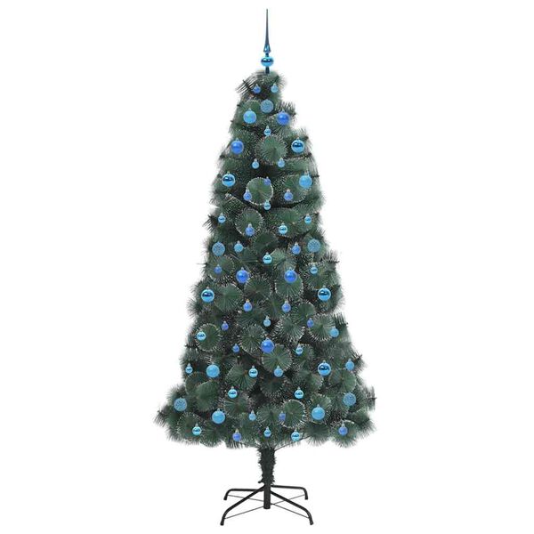 vidaXL Artificial Pre-lit Christmas Tree with Ball Set Green 210 cm