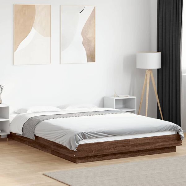 vidaXL Bed Frame without Mattress Brown Oak 120x190 cm Small Double