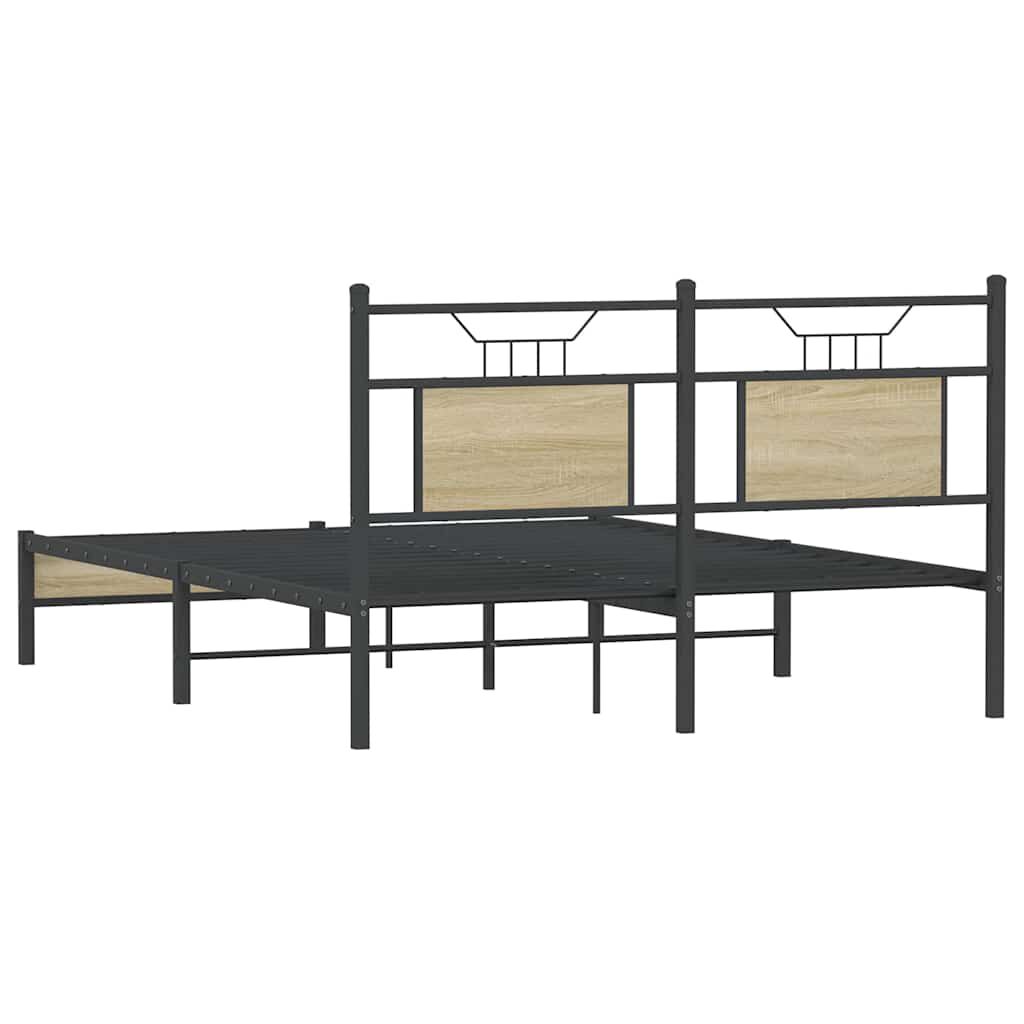 vidaXL Bed Frame without Mattress Sonoma Oak 137x190 cm Engineered Wood