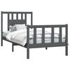 vidaXL Bed Frame without Mattress Grey Solid Wood Pine 100x200 cm