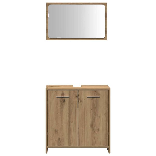 vidaXL Bathroom Cabinet with Mirror Artisan Oak Engineered Wood