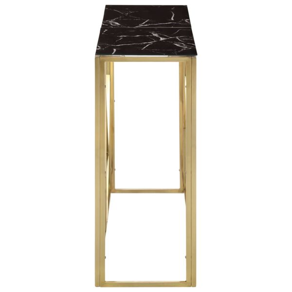 vidaXL Console Table Gold Stainless Steel and Tempered Glass