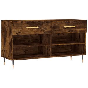 vidaXL Shoe Bench Smoked Oak 102x35x55 cm Engineered Wood