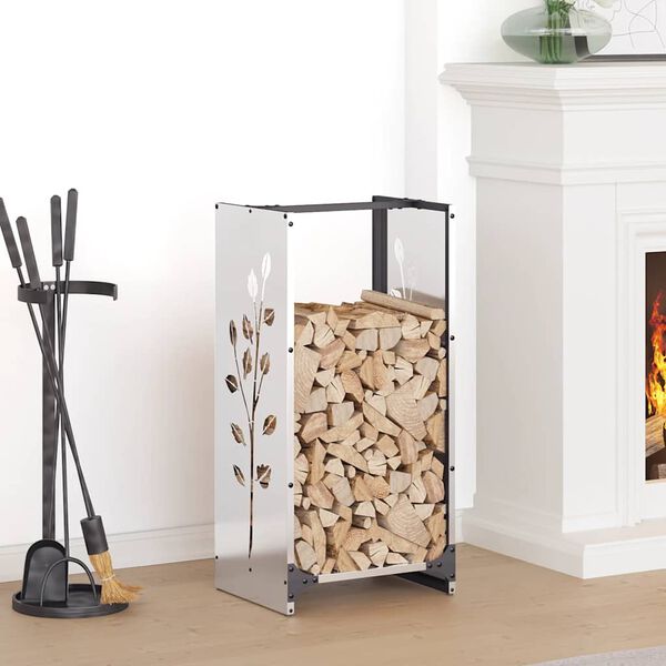vidaXL Firewood Rack 40x30x80 cm Stainless Steel