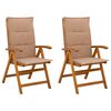 vidaXL Reclining Garden Chairs 2 pcs Natural Solid Acacia Wood