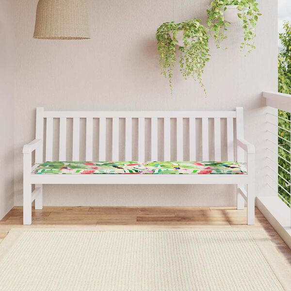 vidaXL Garden Bench Cushion Floral Green and pink 180 x 50 x 4 cm