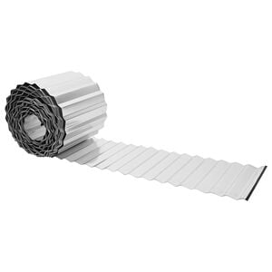 vidaxl Lawn Edging 20 m x 10 cm Galvanised Steel Silver
