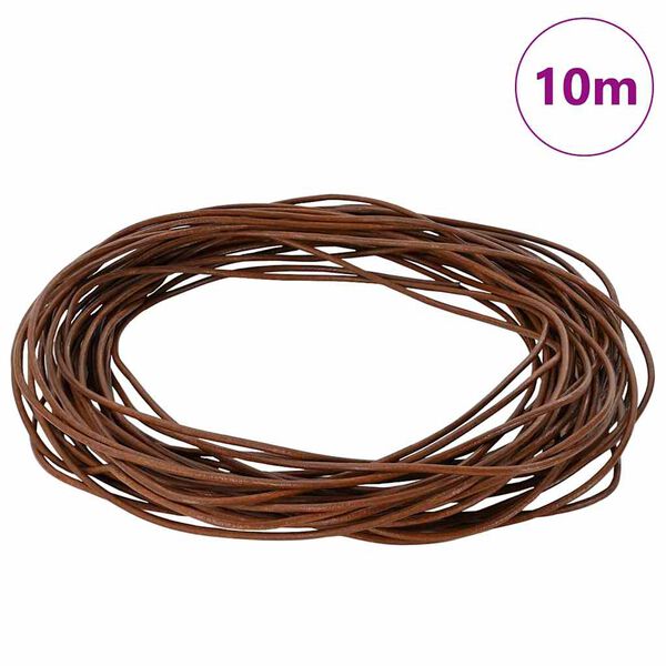 vidaXL Leather Cord Light Brown &Oslash;2 mm x 10 m Leather
