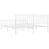 vidaXL Metal Bed Frame without Mattress with Footboard&nbsp;White 183x213cm