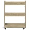 vidaXL Cabinet with Wheels Sonoma Oak 60x22x79 cm Engineered Wood