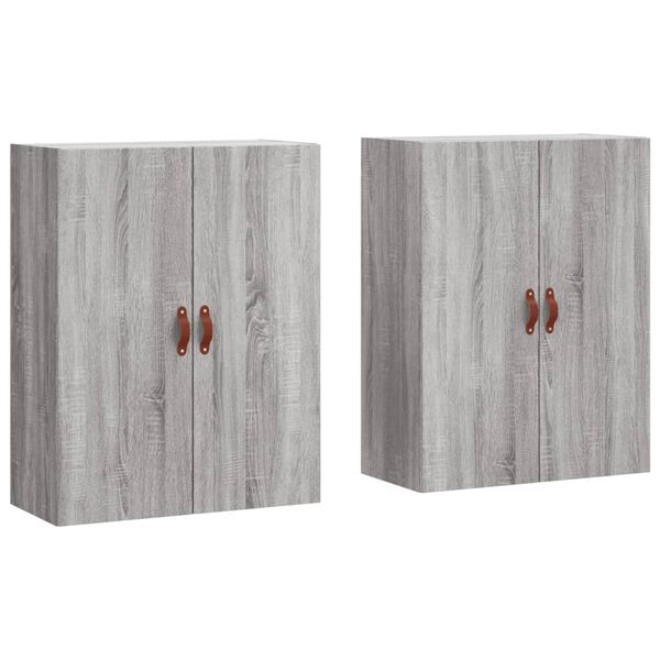 vidaXL Wall Mounted Cabinets 2 pcs Grey Sonoma 69.5x34x90 cm